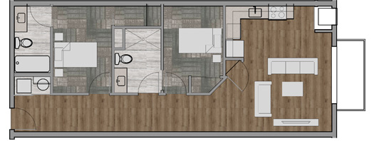 Apartment Floor Plans Rochester Hills MI - Cedar Valley Luxury Apartments - unit-h